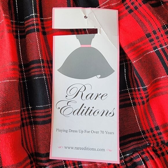 NWT Rare Editions Flannel Plaid Red Black Ruffle Top Girls 24M Months - Picture 8 of 9